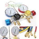 R410a R134a R12 R22 4 Way Valve Manifold Gauge   4 Hoses Quick Adapter Hvac Kit