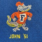 Vintage 50s University Of Florida Cross Stitch Football Gators Frame John 1951