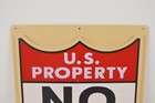 New Vintage U s  Property No Trespassing Molded Plastic Sign 11 5  X 13 5 