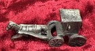 Vintage Genuine Pewter Figurine Amish Signed Horse And Buggy