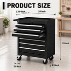 Rolling Tool Chest Cabinet 7-drawer 24    Portable Toolbox Organizer W  Wheel Lock