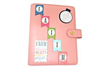 Carpe Diem Hello-love Faith Light Peach Faux Leather Compact Binder Planner 6 1 