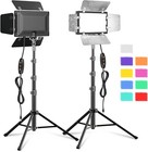 2 Pack Led Video Photography Lighting Kit With 54   Tripod Stand  Dimmable 5600k