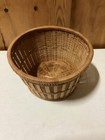 Vintage Wicker Ratan Small Round Footed Basket 10    X 6   
