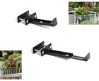 2 Planter Box Brackets Universal Adjustable 6  To 9  Heavy Duty Black Iron
