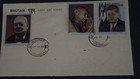Bhutan  Famous Men 3-d First Day Cover   churchill  Ghandi And Jfk   04-22-1972
