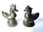 Pair Antique 19th Century Burmese Bronze Bird Opium Weights - Rare Collectible 