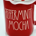 Rae Dunn Christmas Peppermint Mocha Mug Red Ceramic With Topper By Magenta New
