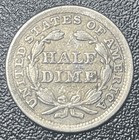 1857-p Seated Liberty Half Dime H10c Better Grade Coin