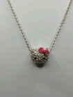 Hello Kitty 18-in Extendable Signed Sanrio Necklace Rhinestones Silver Tone F17