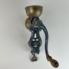Vintage Poppy Seed Nut Spice Grinder Table Clamp Cast Iron Wood Brass Germany