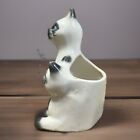 Vintage Ceramic Mom And Baby Siamese Cat Kitty Planter figurine