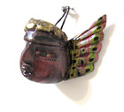 Vtg Mexico Guerrero Carved Wood Hp Winged Angel Cherub Head Folk Art Wall Decor
