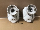 Vintage Pair 2  White Porcelain Wall Light Fixtures Sconces Art Deco Style