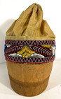 Rare Antique Mohawk Indian Fine Beaded  toque  Hat  C  1840-70s