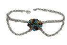 Women Silver Metal Boot Chain Bracelet Shoe Multicolor Beads Charm Wrap Anklet