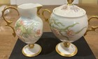 Am Belleek Or Lenox And Signed Antique Porcelain Sugar Bowl   Creamer