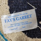 Vtg Black Cat Fays Garret Seat Cushion Rug Round Hand Hook Loop Signed Folk Art