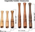 Set Of 6 Wooden Handmade Regular Cigarette Holders Yellow  Brown 