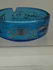 Vintage Disneyland Clear Blue Glass Ashtray 1970 s  W  Orig  50 Cent Price Tag 