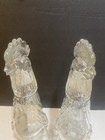 Set Of 2 Vintage Pressed Crystal Rooster Chicken Decanter 12 In Bottle