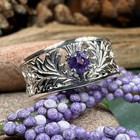 Scottish Thistle Band Ring Scotland Statement Wedding Ladies Ring 925