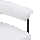 Malin Collection Modern Dining Chair Set Of 2  Cream Linen  Black Iron Frame