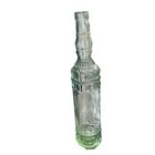Glass Bottle For Decorating Or Crafts 12 25    Tall Clear Raised Design No Cork