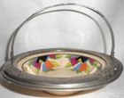 Farberware Umbertone Floral Bowl Chrome Ivy Urn Rim Leigh Potters Usa 6 1 2 