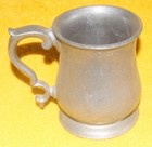 Vtg Pewter Cup Stein Tankard Fancy Handle Stamped Usa
