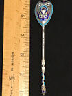 1889 Russian Imperial Silver 88 Cloisonne Enamel Spoon I saltukov Antique Russia