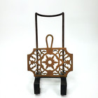 Antique Ca 1800s Rustic Brass And Iron Hearth Kettle Sliding Trivet Stand