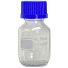 50ml Glass Media Bottle  Round  Gl32 Screw Cap Karter Scientific 219l2  pack 2 