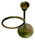 Vintage Silvestri Brass Horn Candle Stick Holder Music