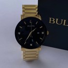 Bulova Futuro Modern Black Dial Stainless Steel Men s Quartz Watch 97d116 42 Mm