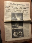 Vintage 1969 The New York Times Newspaper Men Walk On Moon Apollo 11 Cover