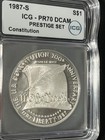 1987   s Constitution Silver Dollar Icg Pr70 Dcam     Prestige Set Proof