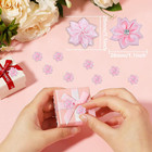 60pcs Pink Satin Ribbon Flowers Bows Rose W rhinestone Appliques Craft Wedding O