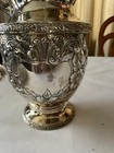 Sterling Silver Water Pitcher By Fisher Rose Bouquet Repousse