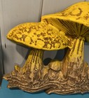 Vintage 1970 s Large Retro Yellow Hippy Mushroom Wall Plaque Dense Foam 12 x 15 