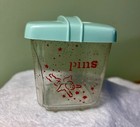 Vintage Mcm Baby Nursery Plastic Storage Containers Tray Blue Green Diapering