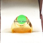 Jade Oval Cut With 14k Solid Yellow Gold Ring For Men s  b162