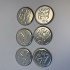 Lot Of 6 Vintage Aluminum Coasters 3 25  Reynolds Metals Richmond Va Mcm