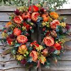 Peony Spring Wreath For Front Door  Handmade Pink Floral Wreath Artificial Decor