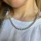 Doteffil 925 Sterling Silver 6mm Smooth Beads Ball Chain Necklace Jewelry