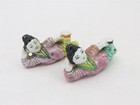 Pair Of Antique Chinese Famille Rose Reclining Figural Snuff Bottles 2 5  Wide