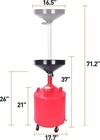 18 Gallon Portable Waste Oil Drain Tank Drainage Adjustable Height For Oil Drain