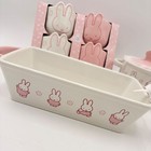 Miffy By Magenta Pink Ceramic Loaf Pan Lidded Pot And 4pc Ramekin Set New