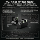 Tsa   Xxx Tall Glow Night Sights Glock   Mos Co-witness Gen 1 - 6 Green