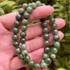 Natural Nephrite Jade Elastic Stretch Bracelet 8mm Round Crystal Gemstone Beads